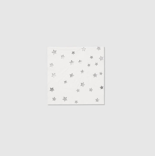 Silver Stars Cocktail Napkins